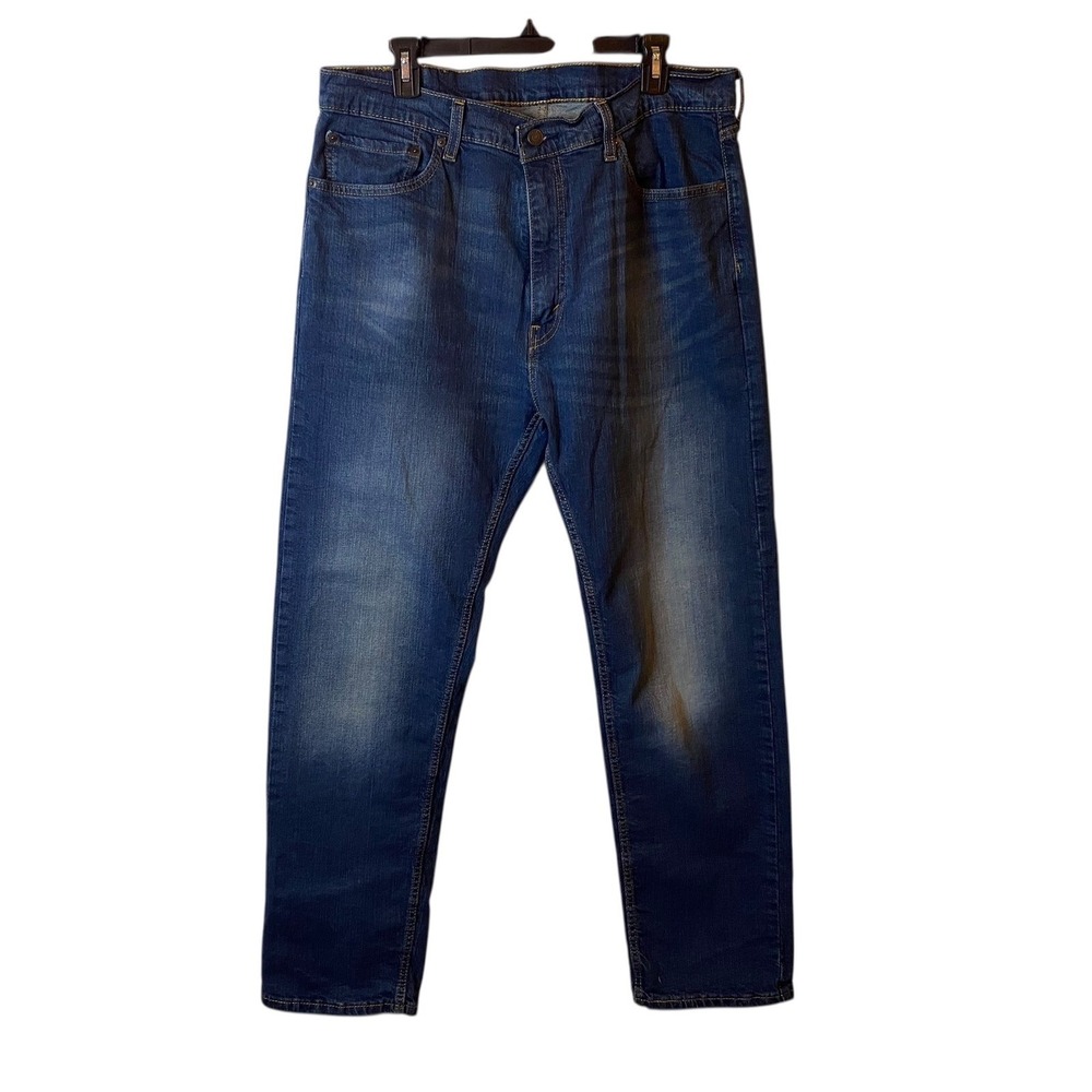 Levi's 505 Regular Fit Jeans Dark Wash Straight Leg Men's Size 38x32 Blue denim